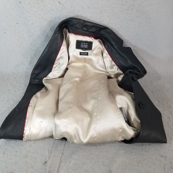 Wilsons Leather Pelle Leather Trench Coat Womens Small Black Thinulate Liner - Picture 12 of 15